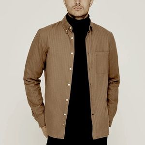 Check Doubleface Long Sleeve Shirt - New With Tags - NEVER WORN - Medium Brown